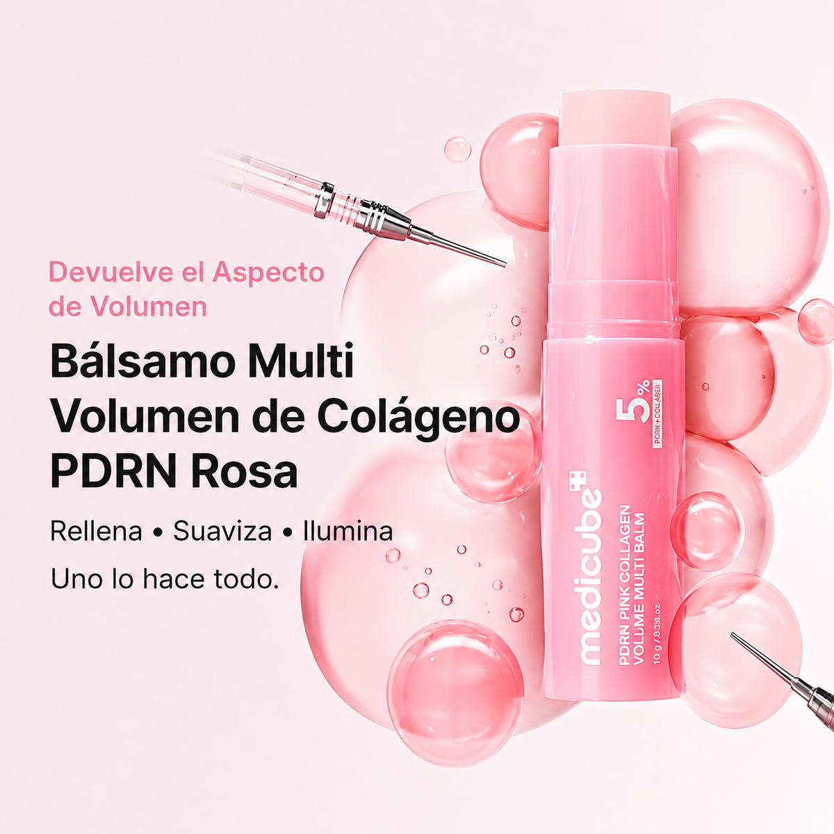 Medicube Bálsamo PDRN Rosa + Colágeno | Efecto Volumen y Piel Radiante