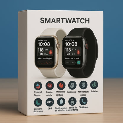 PROMOCIÓN DE NAVIDAD: SmartWatch X7 – Monitor Médico 3 en 1 (Glucosa, Presión, Riesgo de ACV) | Menú en español