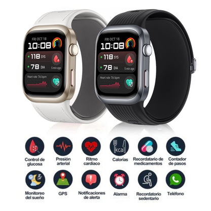 PROMOCIÓN DE NAVIDAD: SmartWatch X7 – Monitor Médico 3 en 1 (Glucosa, Presión, Riesgo de ACV) | Menú en español