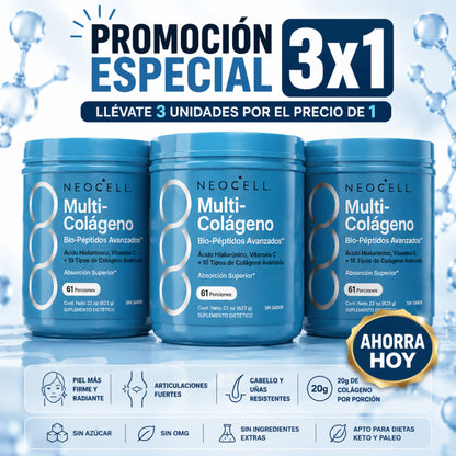 Compra 1 y Recibe 3 | NeoCell Multi-Colágeno - Piel Firme, Cabello Fuerte y Articulaciones